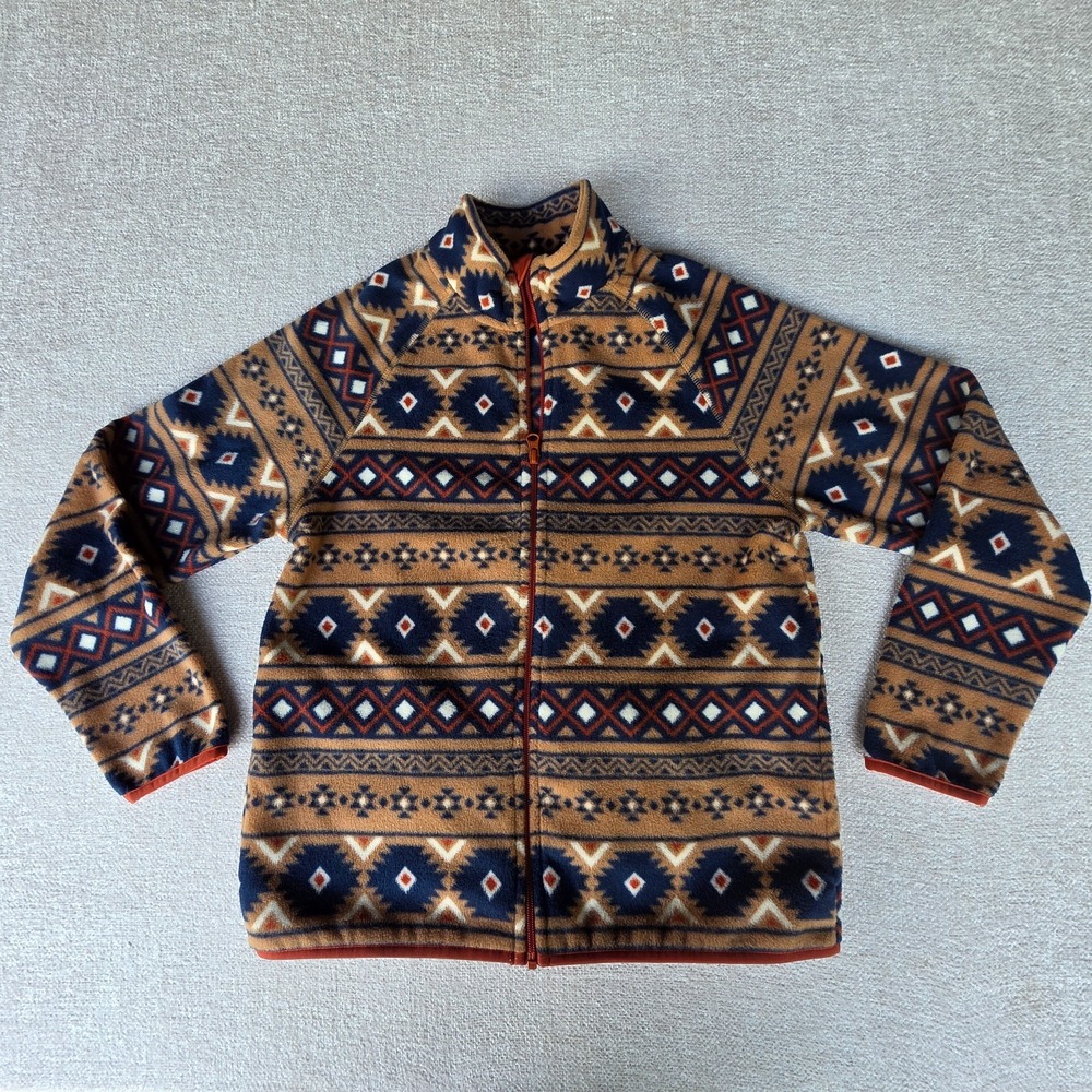 Youth Aztec Southwestern Zip Up Fleece Jacket XL (14-16), Pockets Wonder Nation